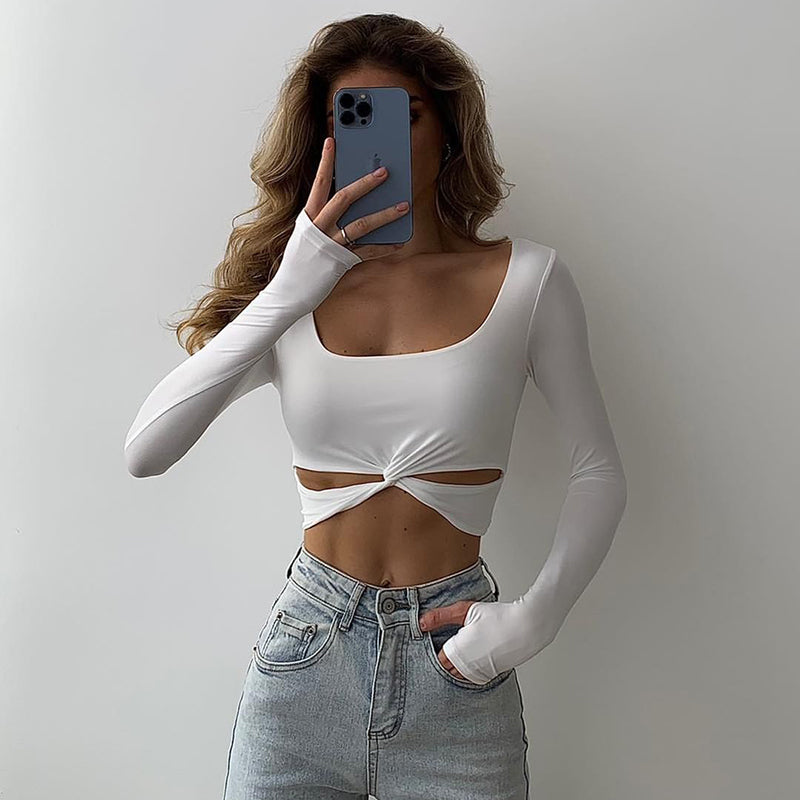 Solid Crop Tops YY22240PF