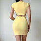 Square Neck Solid Bodycon Mini Knitted Dress JY22006PF