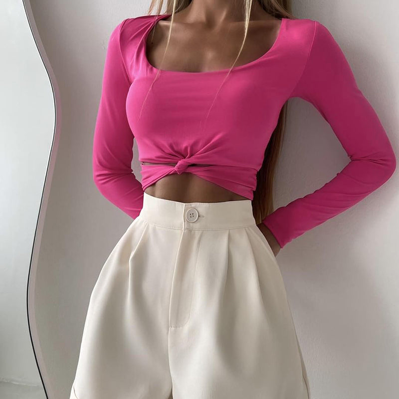 Solid Crop Tops YY22240PF