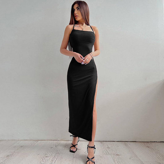 Slit Knitted Bodycon Long Dress CC22157PF