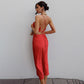 Bandage Sexy Soft Satin Backless Midi Dress JY21265PF