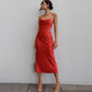 Bandage Sexy Soft Satin Backless Midi Dress JY21265PF