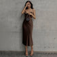 Bandage Sexy Soft Satin Backless Midi Dress JY21265PF