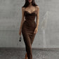 Bandage Sexy Soft Satin Backless Midi Dress JY21265PF
